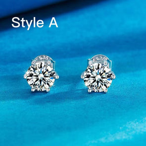 Exquisite Moissanite Stud Earrings In Sterling Silver