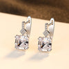 Asscher Cut Morganite Earrings in Sterling Silver