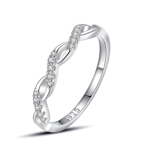 Unique Twist Design Wedding Band In Sterling Silver