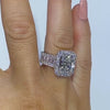 6.0 Carat Radiant Cut Engagement Ring In Sterling Silver