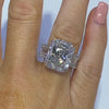 6.0 Carat Radiant Cut Engagement Ring In Sterling Silver