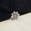 1 CT Sunflower Sterling Silver Engagement Ring