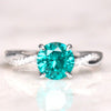 Twisted Band Round Cut Paraiba Tourmaline Ring in Sterling Silver