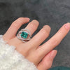 Luxury Pave Emerald Cut Ring in Sterling Silver