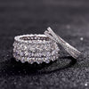 Luxury 4pcs Oval Cut Stackable Wedding Band Set In Sterling Silver