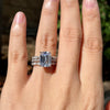 3.25 Ct Emerald Cut Solitaire Ring Side Stone Marquise Cut Bridal Set in Sterling Silver