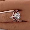 2Pcs 5.0ct Heart Cut Infinity Ring Split Shank Wedding Ring Set in Sterling Silver