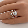 2Pcs 5.0ct Heart Cut Infinity Ring Split Shank Wedding Ring Set in Sterling Silver