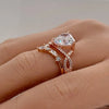 2Pcs 5.0ct Heart Cut Infinity Ring Split Shank Wedding Ring Set in Sterling Silver