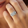 Criss Cross Knot Ring Band in Sterling Silver