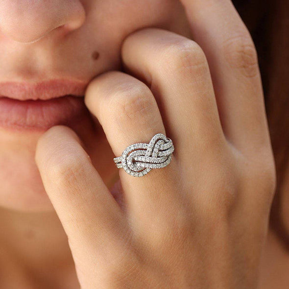 Criss Cross Knot Ring Band in Sterling Silver