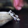 Marquise Cut Dainty Leaf & Vine Wedding Band Eternity Ring