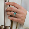 Classic Oval Cut Solitaire Emerald Green Engagement Ring In Sterling Silver