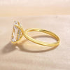 Oval Cut Solitaire Golden Color Engagement Ring In Sterling Silver