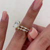 2Pcs Oval Cut Side Marquise Stone Bridal Ring Set in 925 Sterling