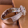 Sparkling Luxury Pave Engagement Ring in Sterling Silver