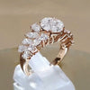 Rose Gold Petal Garland Engagement Ring in Sterling Silver