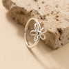 Adjustable Flower Ring in Sterling Silver