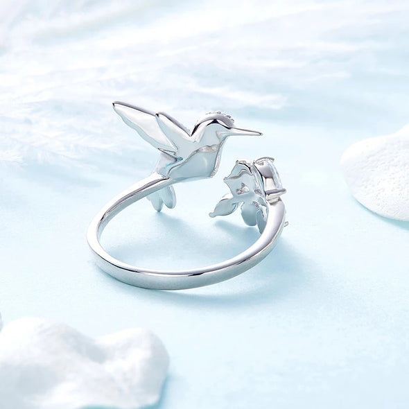 Beautiful Bird Adjustable Ring In Sterling Silver