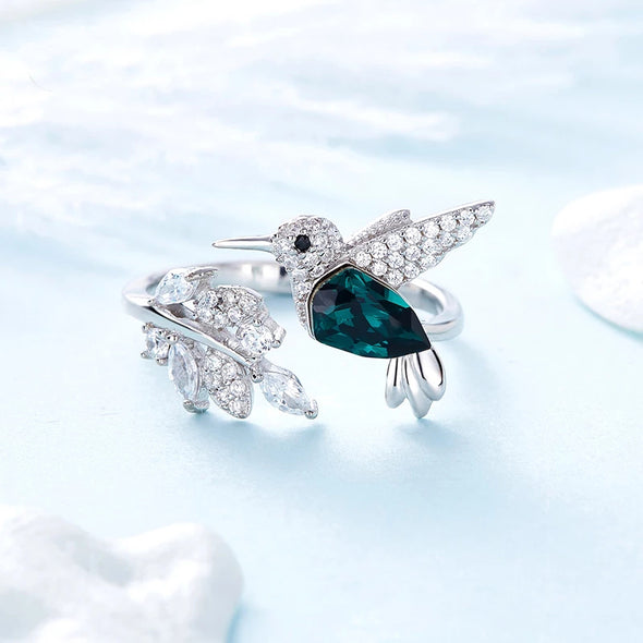 Beautiful Bird Adjustable Ring In Sterling Silver