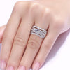 3PCS 1.6CT Round Cut Bridal Ring Set In Sterling Silver