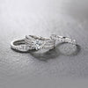 3PCS 1.6CT Round Cut Bridal Ring Set In Sterling Silver