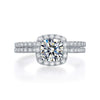 2pcs Cushion Cut Halo Ring Set Bridal Ring Set In Sterling Silver