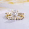 4.0CT Cushion Cut Bridal Ring Set In Sterling Silver