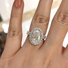 2pcs Oval Cut Insert Bridal Ring Set In Sterling Silver