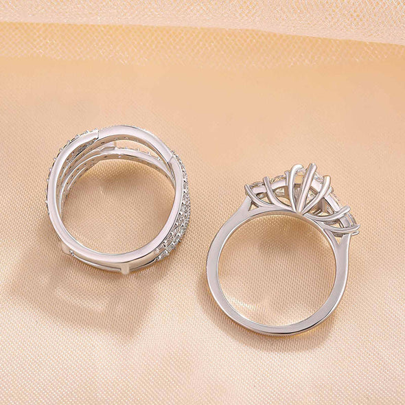 Marquise Cut Bridal Set Ring Enhancer in Sterling Silver