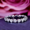 3pcs Halo Round Cut Bridal Set Ring in Sterling Silver