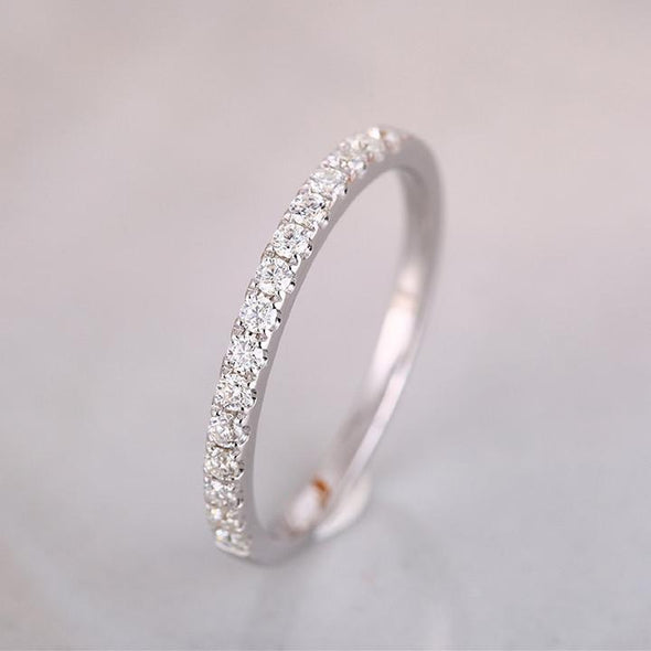 Classic Half Eternity Band In Sterling Silver