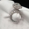 3.0 Carat Halo Cushion Cut Sterling Silver Bridal Set